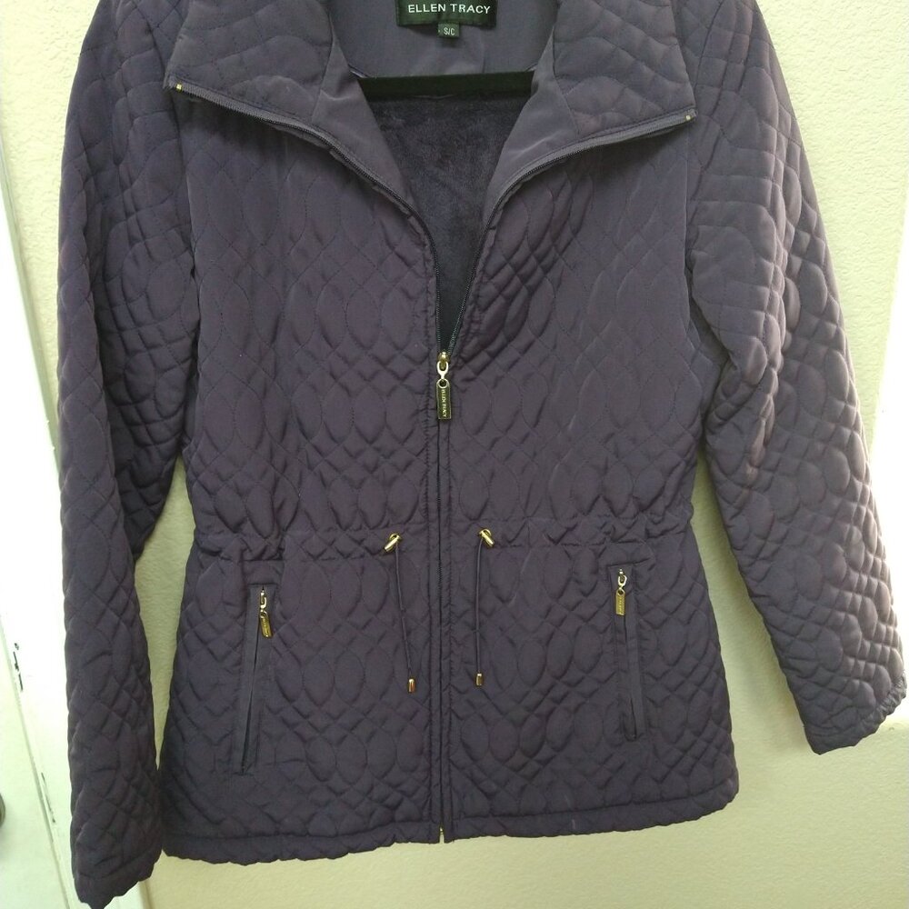 Ellen Tracy quilted Purple coat